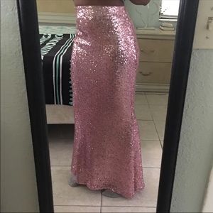 Pink Sequin Sparkly Skirt